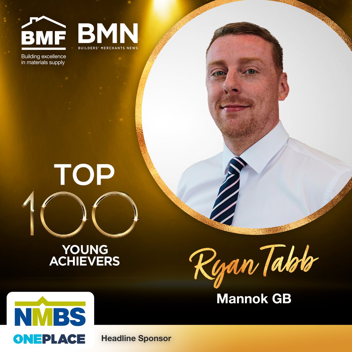 Our next BMF and @BMerchantsNews  (BMN)  Top 100 Young Achievers is Ryan Tabb, National Key Account Manager at @MannokBuild 

Head sponsor, @NationalMerch 

#Top100YoungAchiever