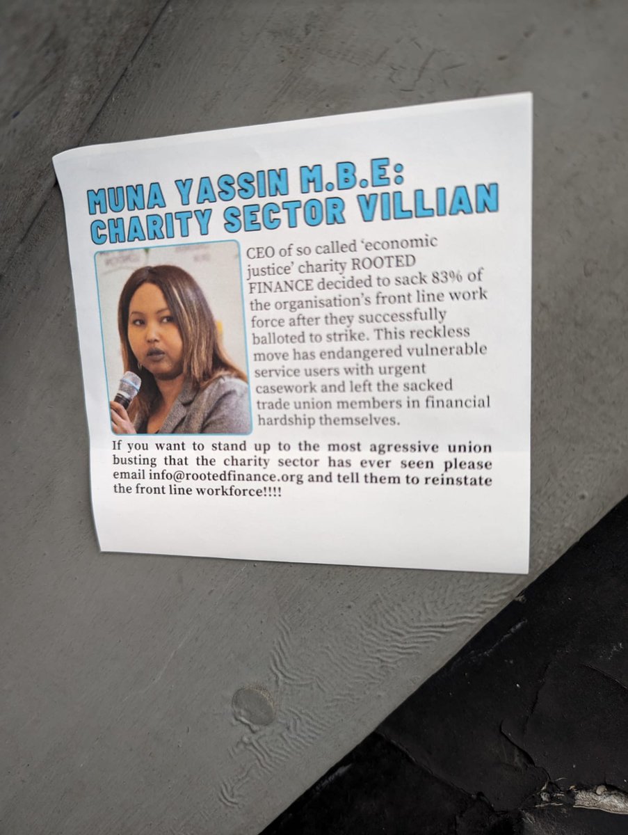 Spotted around the @RootedFinance office 👀 Dozens of stickers calling for reinstatement of 83% of Rooted Finance workers who were dismissed days after successfully balloting to strike. Solidarity with @RFworkersunion supporters who are taking matters into their own hands!