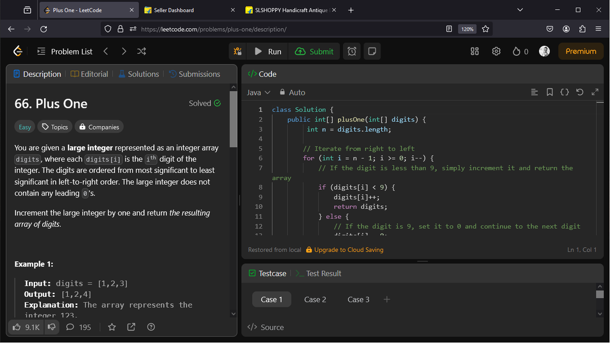 Lakshya7370's tweet photo. "Today's Achievements:
1. Solved 1 DSA question on #LeetCode: Q-66. Plus One. #AchievementUnlocked #Coding
2. Created a React app that converts simple text to uppercase for the user. #webdevelopment #ReactJS #TextConversion
3. Listed 3 new items on #Flipkart. #OnlineShopping https://t.co/8Yher3r5H3
