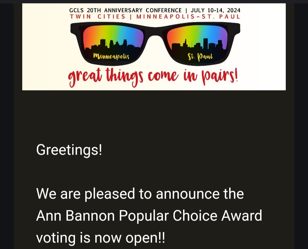 Whoot🎊🎊🎊 Glad to see this email in my inbox. Let's continue celebrating ALL the nominees for the 2024 @goldencrownls awards.🎊 Now, I'm off to cast my vote. 😀