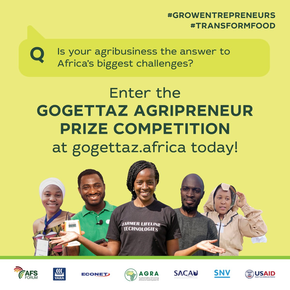 Every year, when applications open, we get loads of questions about the #GoGettaz #Agripreneur Prize Competition. We collected 26 of the most important questions in a handy FAQ section on our website. 🌍 Check it out at: bit.ly/GAPC2024FAQ