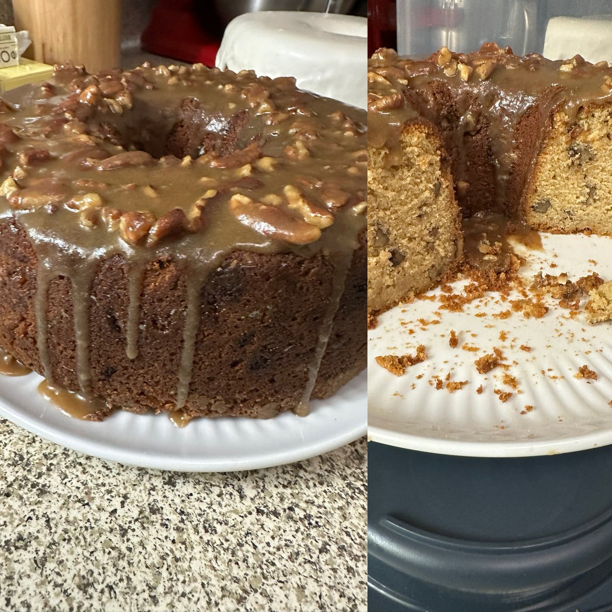 Pecan Praline buttermilk pound cake I made for the homeless yesterday. Follow my baking page on IG @imabakerbitch FB @imabakerbitsh