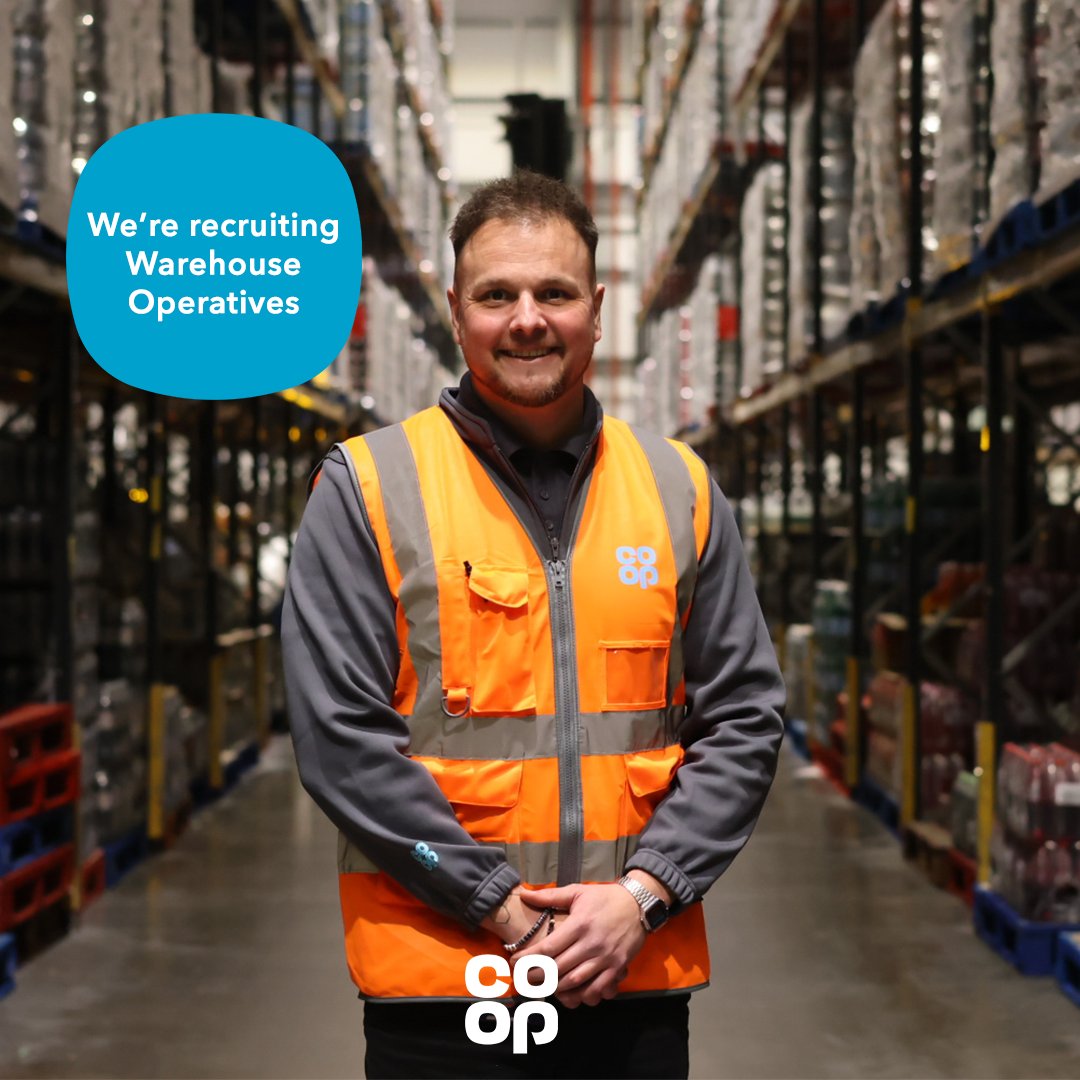 We're looking for Warehouse Operatives at [INSERT DEPOT NAME] 👋 Get 30% discount in our stores and up to 10% pension contributions ✅ Full training given ✅ Learn more: coop.uk/3TUoOf1