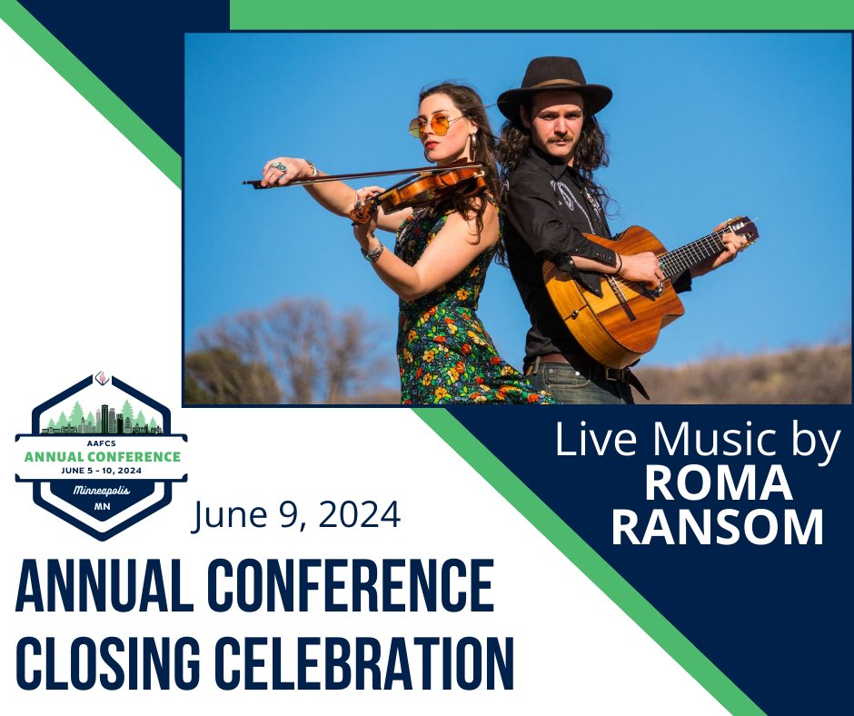 NEW THIS YEAR! Registration for this year's conference includes a ticket to this year's Closing Celebration Event! Join in the fun as we wrap up the conference, DSA recognition, a meal, and live music by Roma Ransom! Register: bit.ly/48zE3Pj #aafcs #ac2024 #aafcsac24