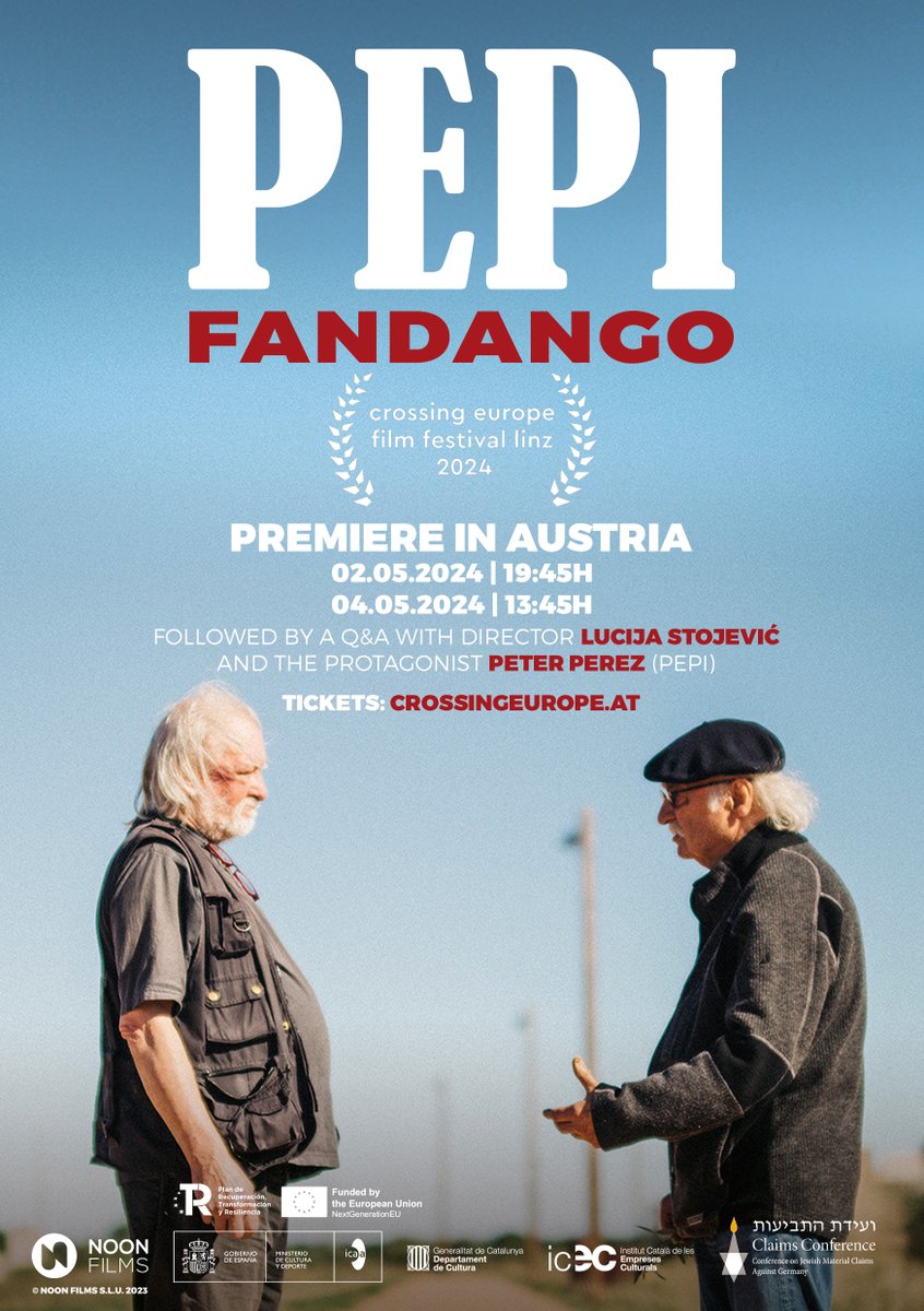 Excited to share that the Austrian premiere of our film Pepi Fandango is coming up at @CROSSINGEUROPE @NoonFilms @AndresBartos @catalanfilms @ClaimsCon @icec_cat @CineICAA