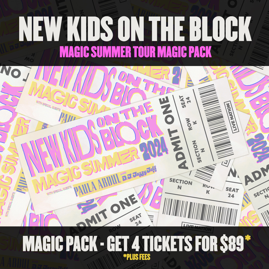 Happy @NKOTB Day!  oday we celebrate the 35th Anniversary of NKOTB Day with a special priced Magic Pack – get 4 tickets to their show at PNC Bank Arts Center on August 8th for just $89.00, plus fees. #nkotbday #nkotbmagicpack 
🎫 livemu.sc/3Ubtn3G