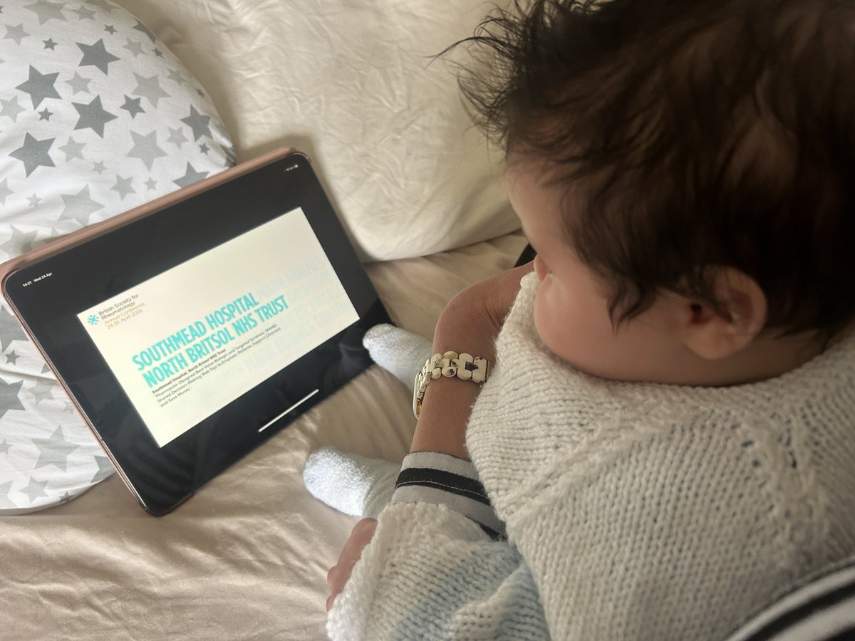 EmRoseParfitt's tweet photo. Proud of my team at the BSR Awards Celebration on day 1 of the BSR conference. Watching from home today with my 13 week old new bestie, milk expressed and pump packed for attendance tomorrow. #bsr24 
Hybrid conference = inclusivity and flexibility. Well done @RheumatologyUK 👏🏼 https://t.co/inEiJRWT8q