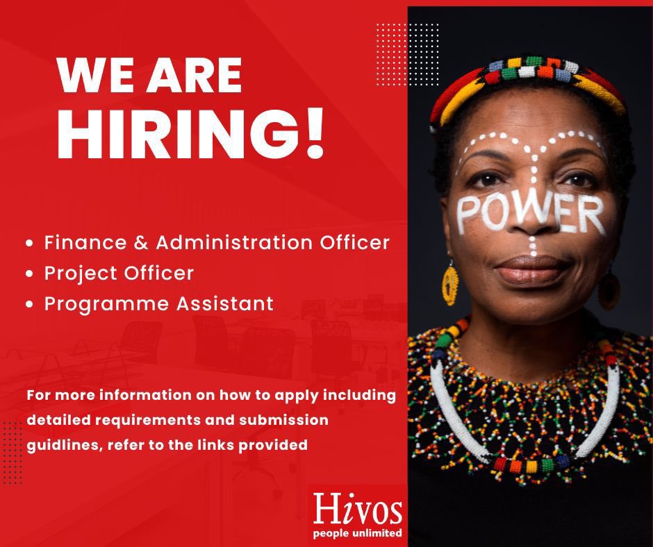 #VacancyAlert🔉 Opportunities have risen to join our Hivos Southern Africa Team Interested candidates can visit the links below👇🏾to find out more about the requirements: hivos.org/vacancy/financ… hivos.org/vacancy/projec… hivos.org/vacancy/progra…