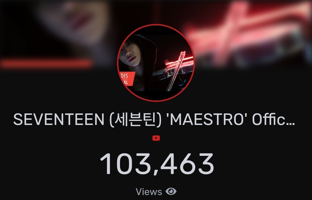 [🔴YOUTUBE] SEVENTEEN 'MAESTRO' | Official Teaser 1 has reached 103,463 views on YouTube 10 minutes after its release! Let's go CARATs and stream the teaser now! 🔥 ▶ youtu.be/rOK790-wRhk?si… @pledis_17 #SEVENTEEN #세븐틴 #MAESTRO #17_IS_RIGHT_HERE