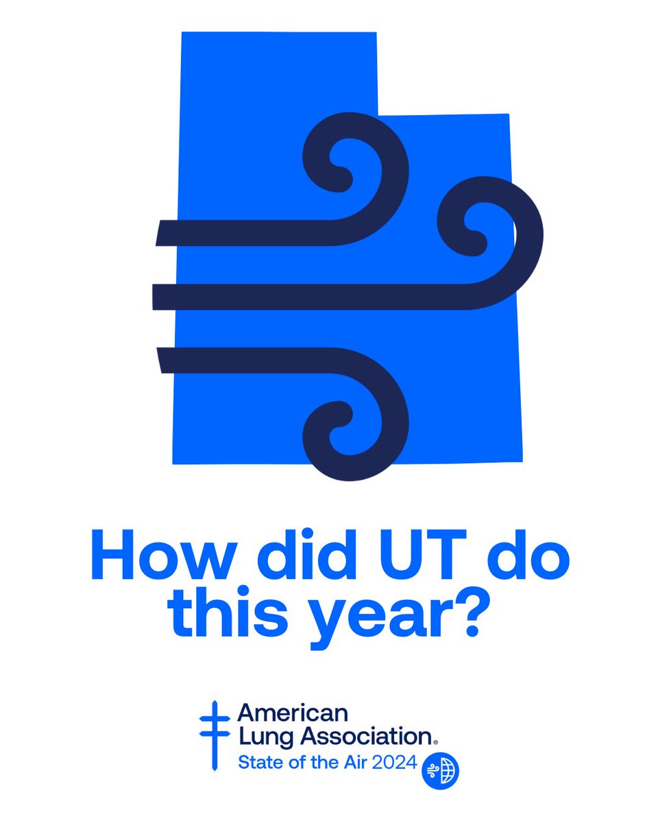 AmericanLungUT's tweet photo. Shocking but true: Nearly 4 in 10 people in the U.S. live in places with unhealthy levels of air pollution. How did #Utah do this year? https://t.co/ce0G0P2WhI 🌬️ #StateOfTheAir #airpollution #airquality #cleanair #SOTA https://t.co/H7tQs4QnYE