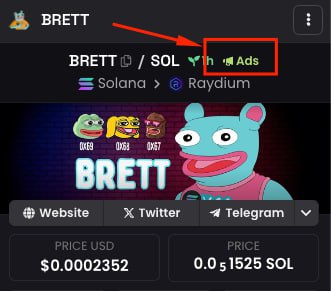 brettsx66's tweet photo. Dex Ads is live atm lfg 🔥🔥🔥 chart is soaring higher https://t.co/d97IamXBVp