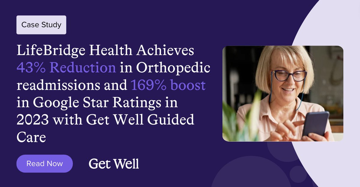 Since 2011, Get Well has been a dedicated partner of <a href="/LBHealth/">LifeBridge Health</a>, extending its services to all three system hospitals and Levindale Health Center. 

Want to dive into the outcomes? Read the case study here: getwellnetwork.com/resource/lifeb…

#casestudy #outcomes #readmissionrates