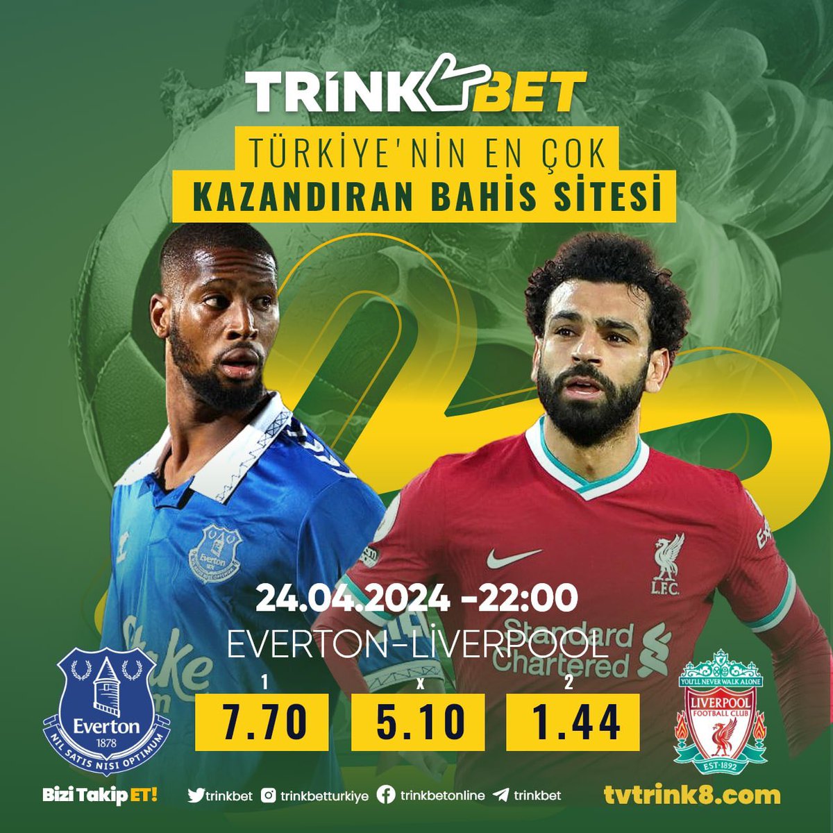 ⚽️Futbol heyecanını kaçırma!    

🏟️Liverpool-Everton maçı Trinkbet’te!    

📺Kesintisiz ve HD izlemek için linke tıkla!    

⬇️⬇️⬇️ 

🔗 tvtrink8.com