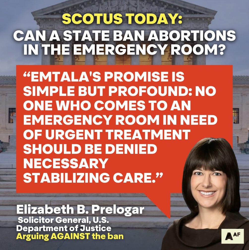 Consider us part of the Prelogar Posse! Elizabeth B. Prelogar, the Solicitor General for the U.S. Department of Justice, is here to serve TRUTHS about the importance of EMTALA and how it is a necessity for health justice. #AbortionAF #emtala #scotus #idaho