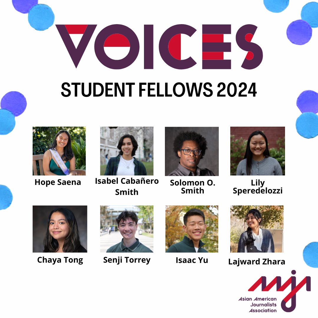 AAJA is excited to announce the 2024 leadership team and cohort for our VOICES program! @MalloryCarra, @jovellephoto and @gwendolynawu are leading this year’s cohort in their virtual work and in-person at #AAJA24 in Austin, Texas. Learn more: bit.ly/aajavoices24co…