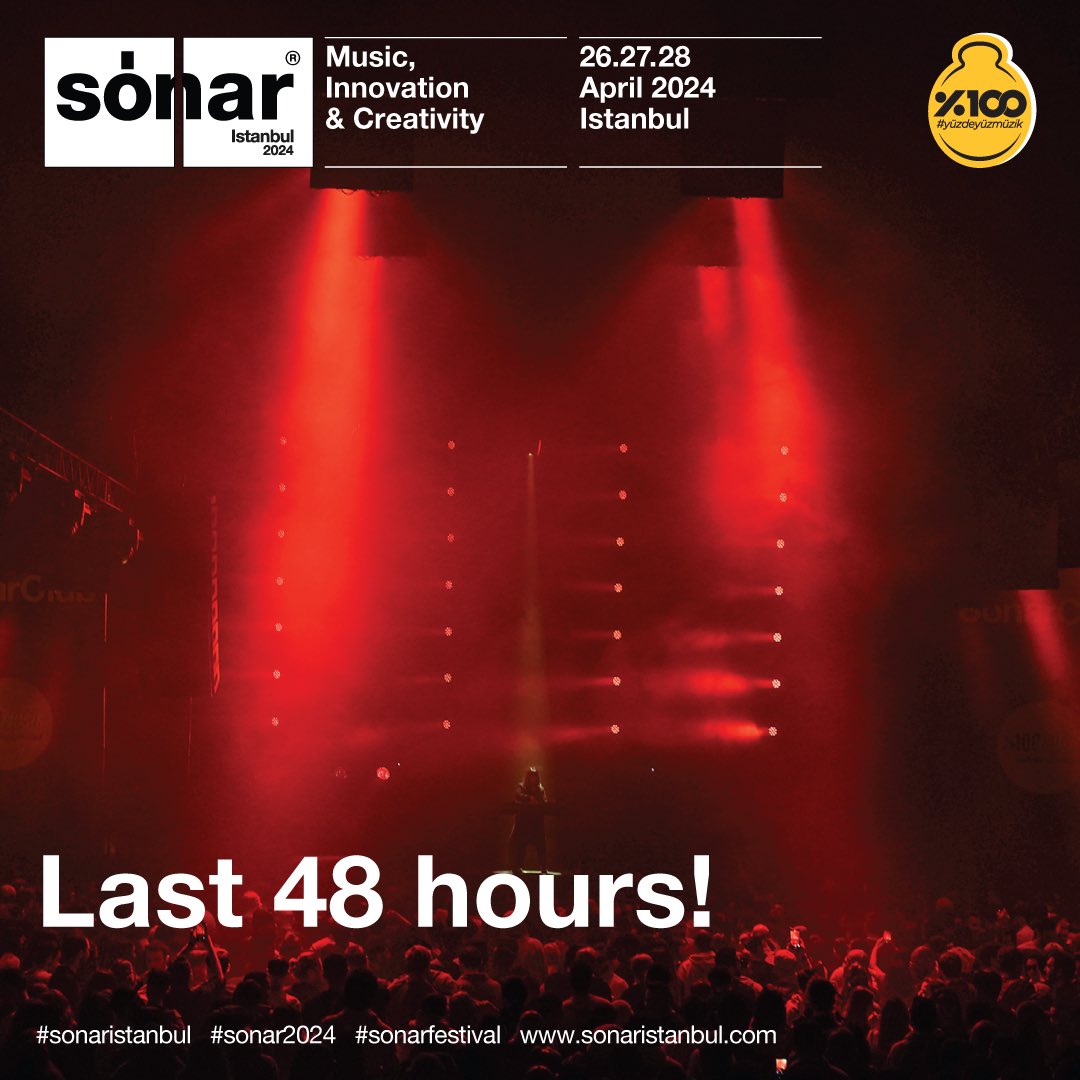 Geri sayım bitmek üzere! Sónar Istanbul 2024, 48 saat sonra şehre dönüyor!
--
The countdown is almost over! Sónar Istanbul 2024 returns to the city in 48 hours!

#sonaristanbul #sonar2024 #sonarfestival #yüzdeyüzmüzik