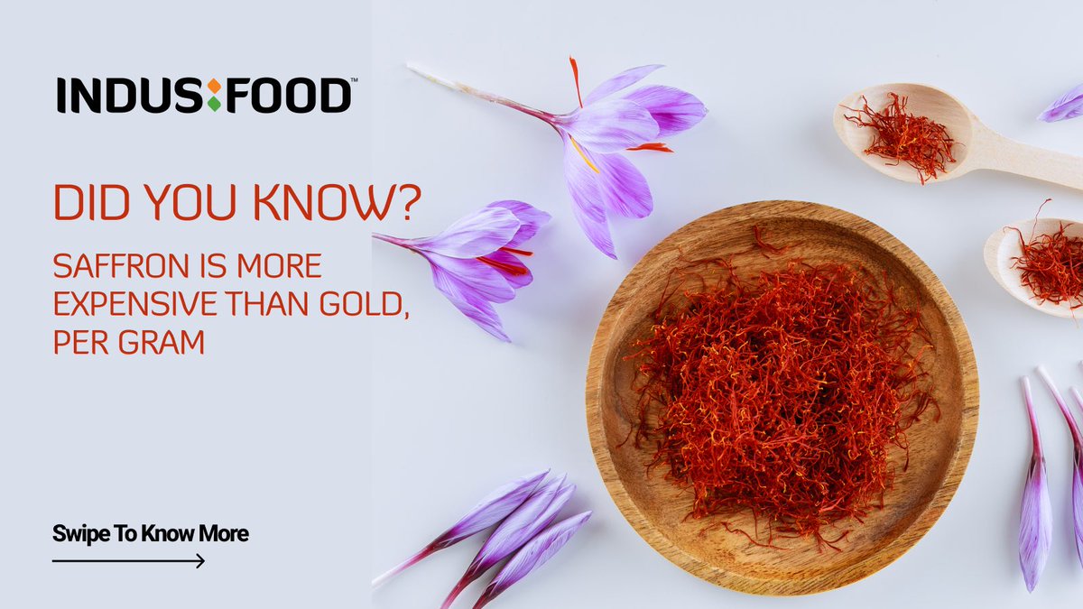 indusfoodshow's tweet image. Unlock the Secrets of #Saffron - A Spice that is more precious than gold and handpicked for perfection! Saffron is not just the world’s most expensive spice; its vibrant color comes from crocin
Explore more such spices at #Indusfood2025: indusfood.co.in 
#SpiceIndustry