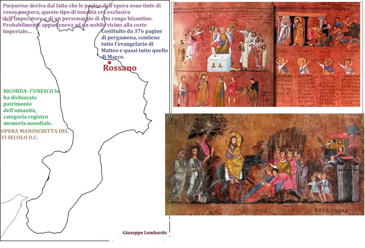 #arte libraria. Codex Purpureus Rossanensis a Rossano (CS) è uno dei più antichi evangeliari al Mondo (VI sec. d.C), con bellissime miniature sulla vita di Cristo capolavoro dell’arte bizantina. Ad ora è Il più antico manoscritto greco. #Calabria #cultural #heritage #beauty #art