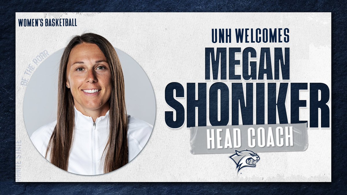 UNHWildcats's tweet photo. Welcome to Wildcat Country, Coach Megan Shoniker!

Read the full story here ➡️ https://t.co/fKE0JxtiBi

#BeTheRoar https://t.co/FzGyehEyuU