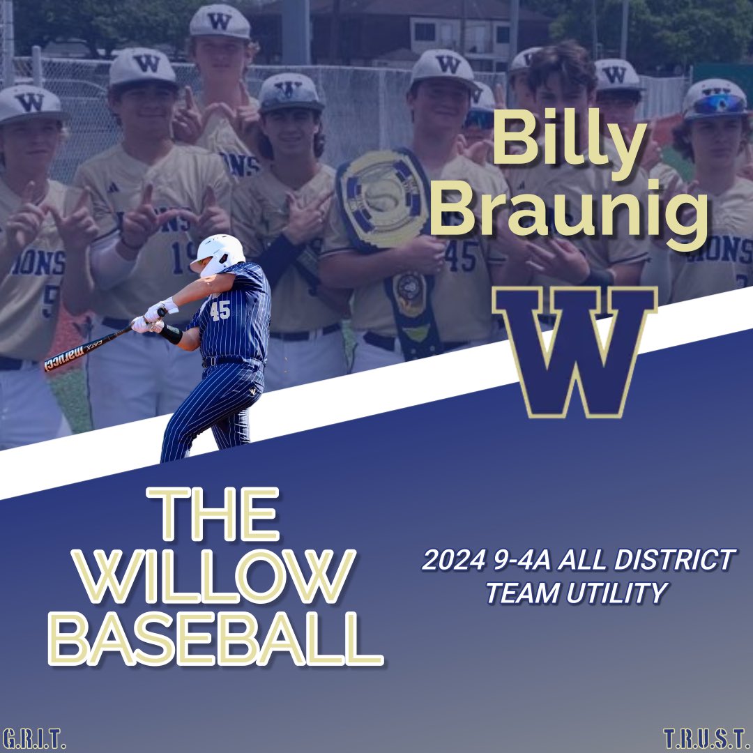 Willow_Baseball's tweet photo. Another congratulations to 3 more lions that are members of the 2024 District 9-4A All District team.
#COMMITMENToverGoaL https://t.co/humv8yepR6