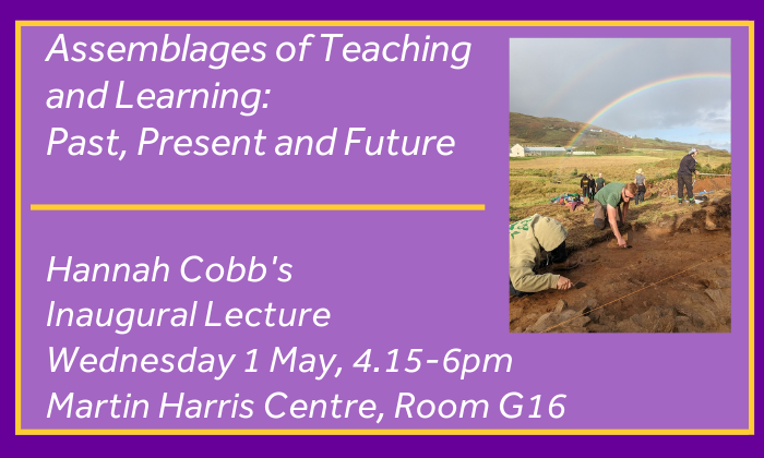BOOK NOW: Last few tickets for @ArchaeoCobb's Inaugural Lecture – 'Assemblages of Teaching and Learning: Past, Present and Future' 📅 Weds 1 May ⏰ 4.15-6pm 📍 @MHCentre (Room G16) 🎟️ FREE - Booking required Reserve your place here: tickettailor.com/events/univers…