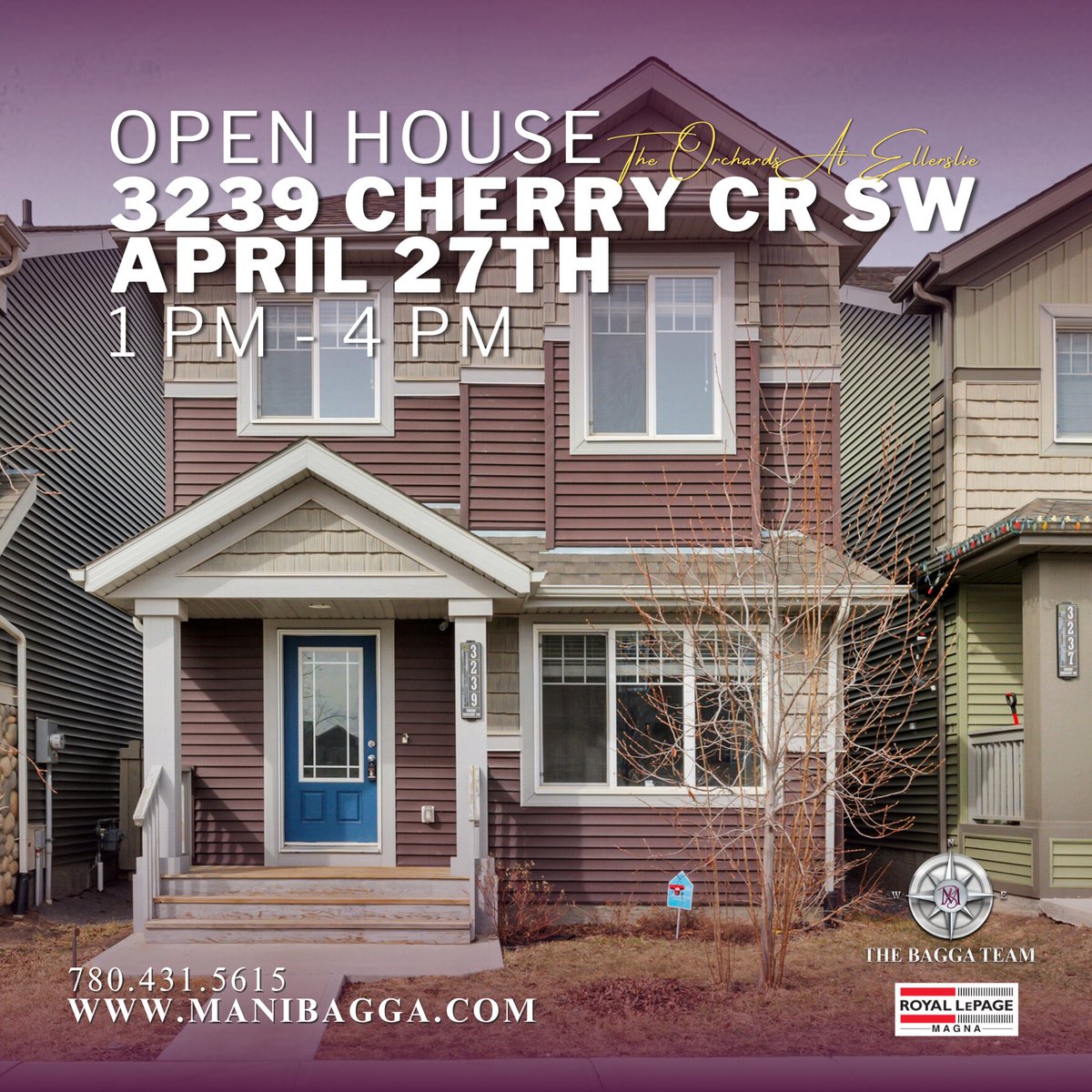 ✅ MARK YOUR CALENDAR. This weekend, April 27th, we have 3 fantastic properties for you to check out. SWIPE LEFT FOR ALL EVENTS! 780.431.5615 | ManiBagga.com #SilverBearEstates #YEGBeginnings #OpenHouseYEG #TheOrchardsAtEllerslie #OpenHouse