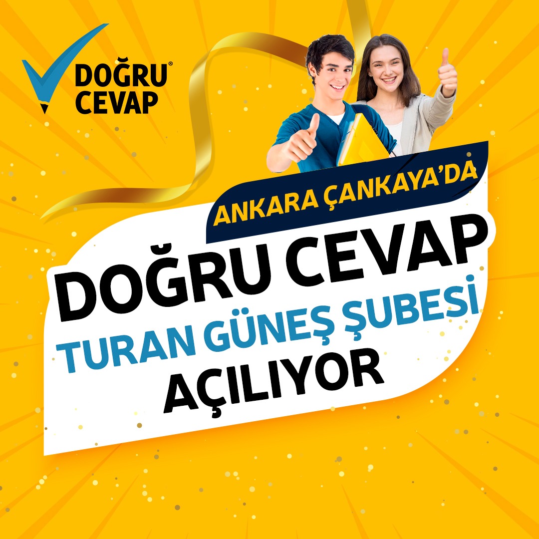 Doğru Cevap Eğitim Kurumları olarak nitelikli büyümeye devam ediyoruz. 
#DoğruCevap #DoğruCevapİyiGelecek #Yenişube #Ankara #Çankaya #TuranGüneş #Kurs