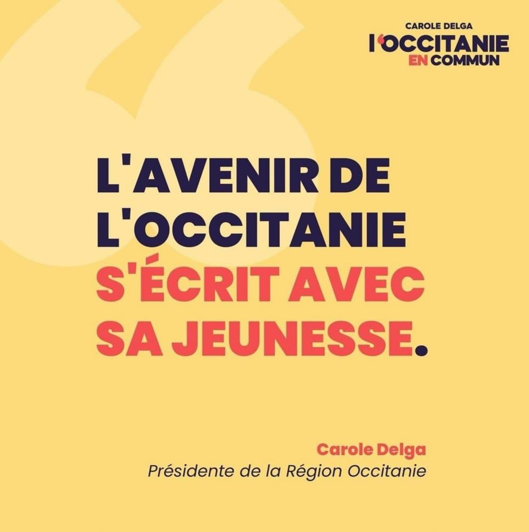 Avec @CaroleDelga, l’engagement de faire de l’#Occitanie la Région des #Jeunesses est tenue! Rendez-vous demain pour une belle aventure pour et avec les jeunes d’Occitanie. Une idée?