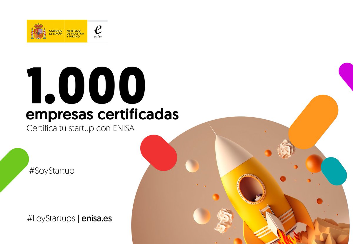 📢 Ya son 1.000 las startups que el @minturgob ha certificado a través de @enisa ✅️ La certificación como empresa emergente es un proceso sencillo, rápido y gratuito para quien quiera emprender. Anímate‼️