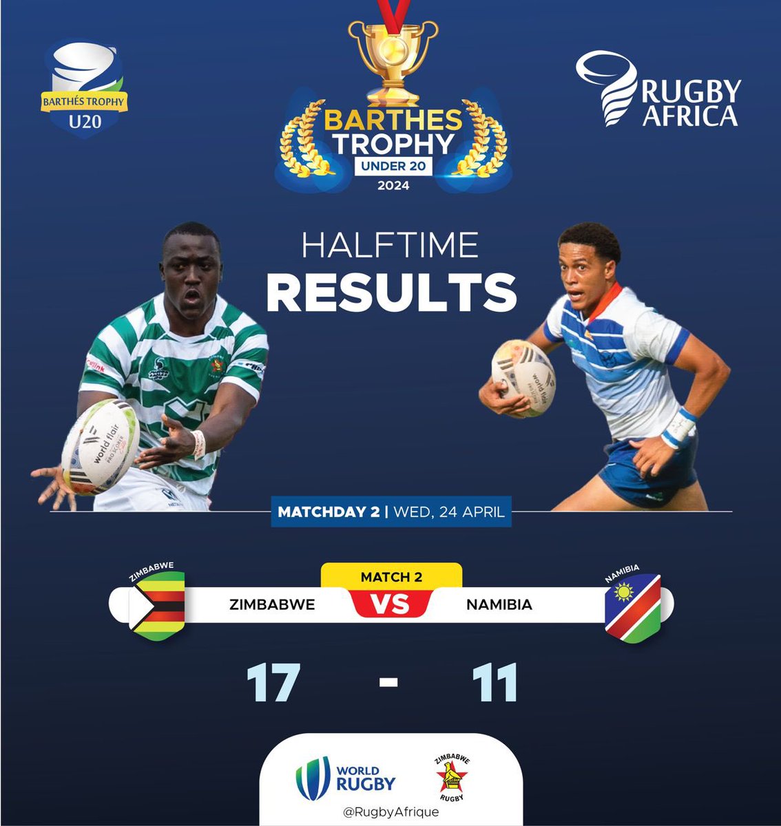 #Barthescup2024 
@SablesRugbyZW 
@RugbyNamibia