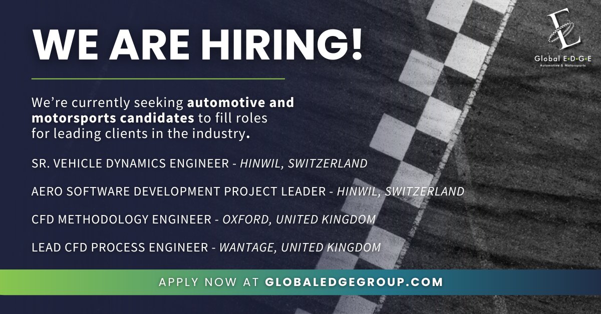 FANTASTIC OPPORTUNITIES AVAILABLE IN FORMULA 1 🔥🏎️

globaledge.info/48lCHXC

#TheGlobalEdge #RecruitmentFirm #Employment #NowHiring #Recruitment #ExcellenceWithAnEdge #Motorsports #AutomotiveJobs #Formula1 #F1 #Racing #UK #UnitedKingdom #Switzerland