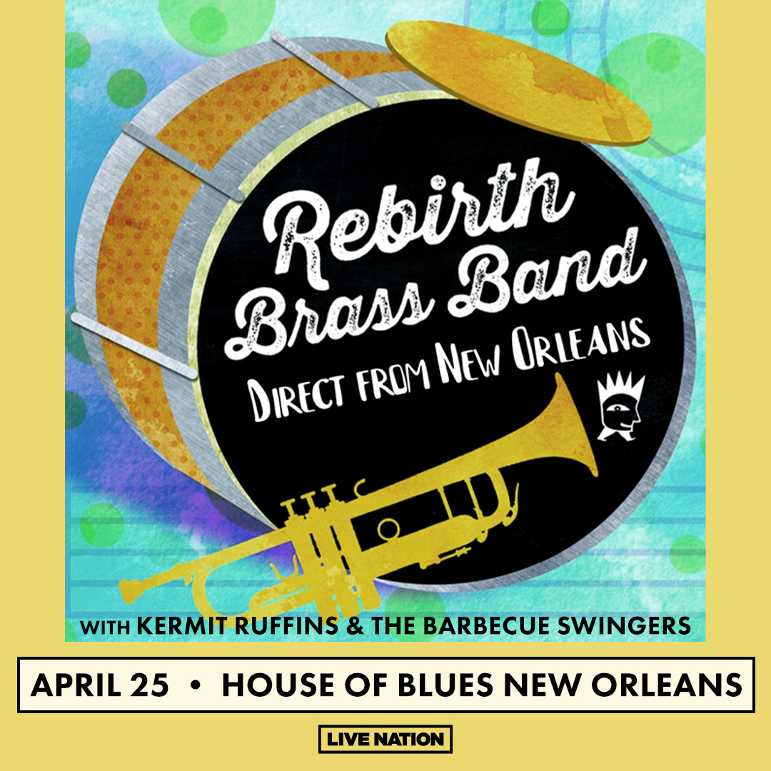 We're kicking off #FestAfterDark2024 with THREE #NewOrleans classics -- Rebirth Brass Band 🥁 , Kermit Ruffins 🎺 , and Red Beans 🍛 ! Score a FREEEE bowl of red beans and rice at the show! Hurry! Grab your tix NOW: livemu.sc/3UcFvmp🎫