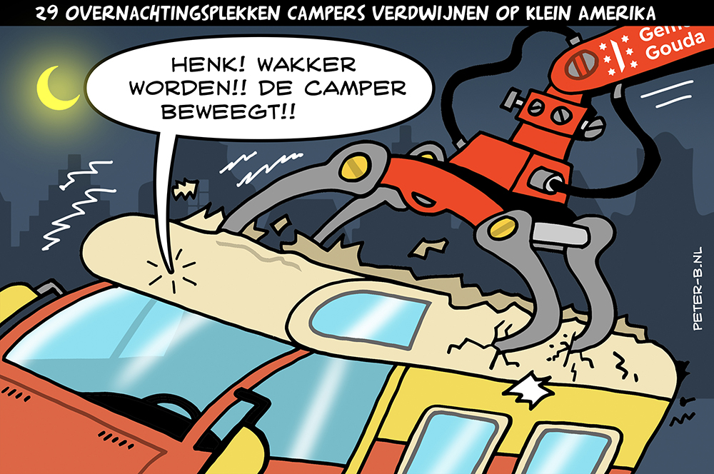 Ruim honderd extra parkeerplekken op Klein Amerika in Gouda, 29 camperplaatsen voor de nacht verdwijnen.  #gouda