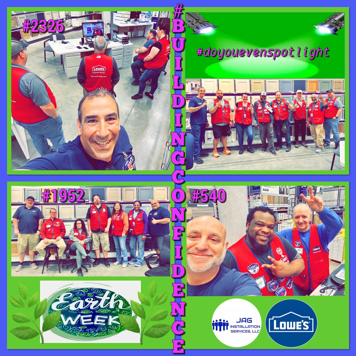 “I start early, & I stay late, day after day after day, year after year. It took me 17 years & 114 days 2 become an overnight success.”#lionelmessi

Week after week, JAG’s #teams generate #hardwork & #dedication at #Lowes #specialtyspotlight in #region18. #heartandhustle=#success