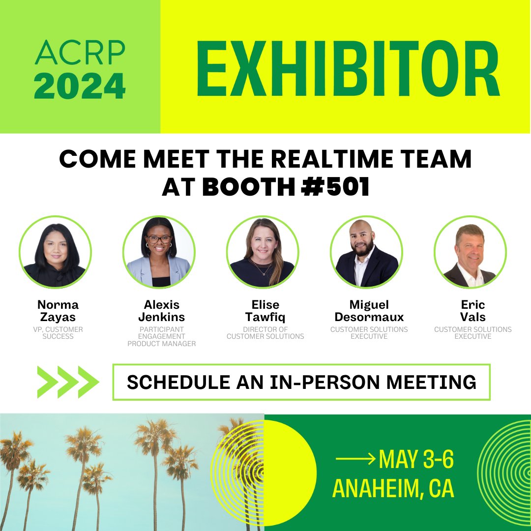 Heading out to #ACRP2024? Meet the RealTime team at booth #501!