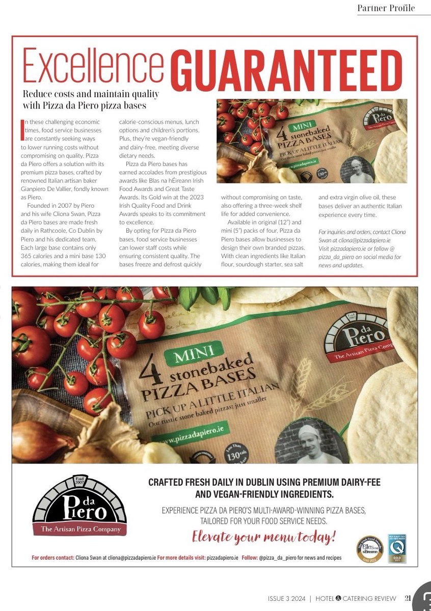 Calling all #foodservice providers! Did you know we offer catering packs of 4 stonebaked sourdough #pizzabases made fresh daily in #Dublin by Piero and his team of bakers? Find out more in the latest edition of Hotel & Catering Review. ashville.com/portfolio-item…