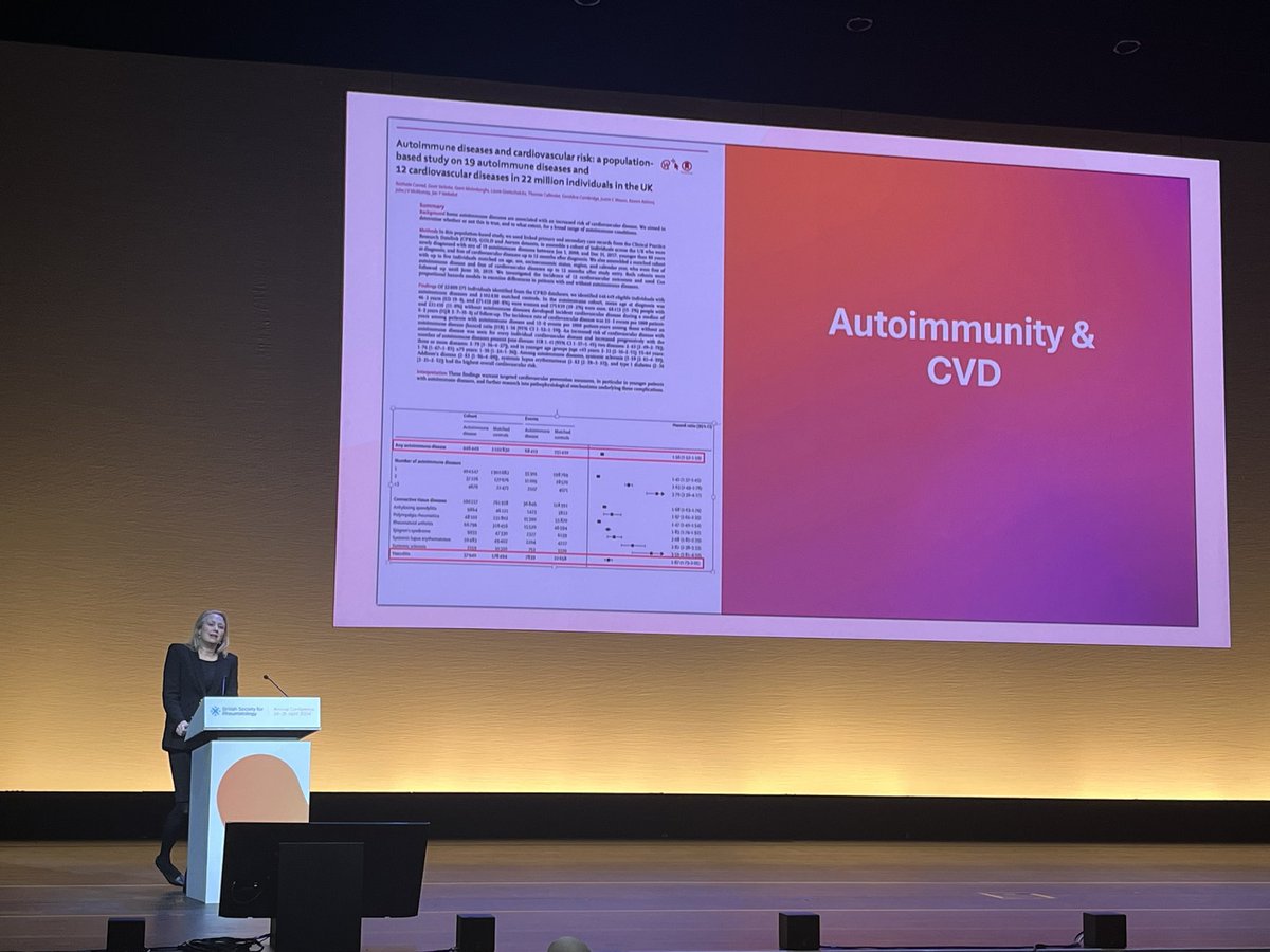 Outstanding presentation by @TYoungstein at #BSR24 on treatment, claudication management and the risk of cardiovascular disease in large vessel #Vasculitis. Be aware of subclinical #atherosclerosis. @RheumatologyUK #CardioRheum #Rheumatology