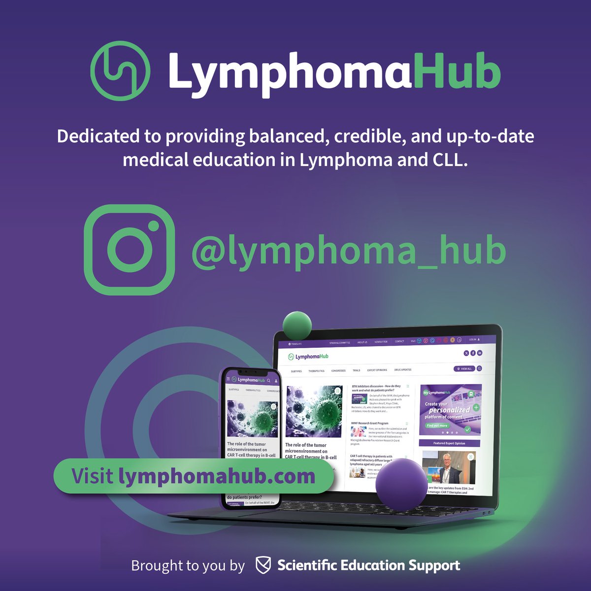 🚨 New account alert! 🚨

We now have an Instagram account: @lymphoma_hub

Follow us and keep an eye out for all the exciting content coming soon!

#lymphoma #lymsm #ChronicLymphocyticLeukemia #MedNews #MedEducation