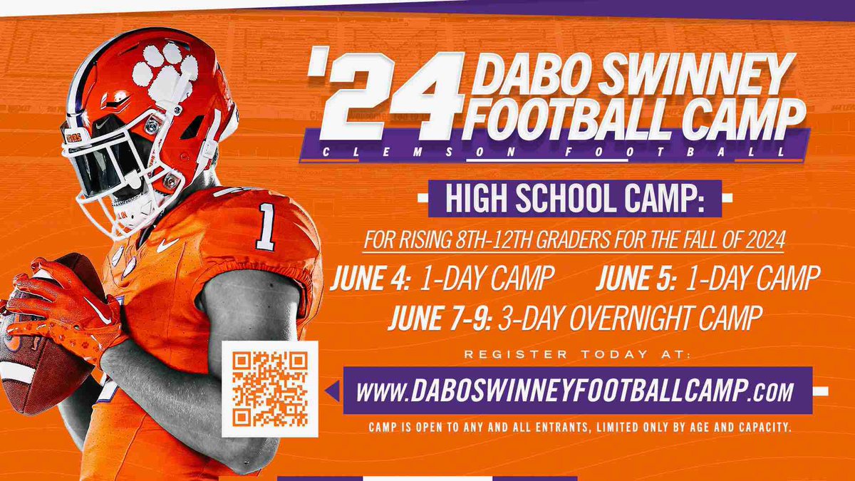 Thanks Clemson football for reaching out today! I look forward to getting some of our kids down to camp! @ClemsonFB