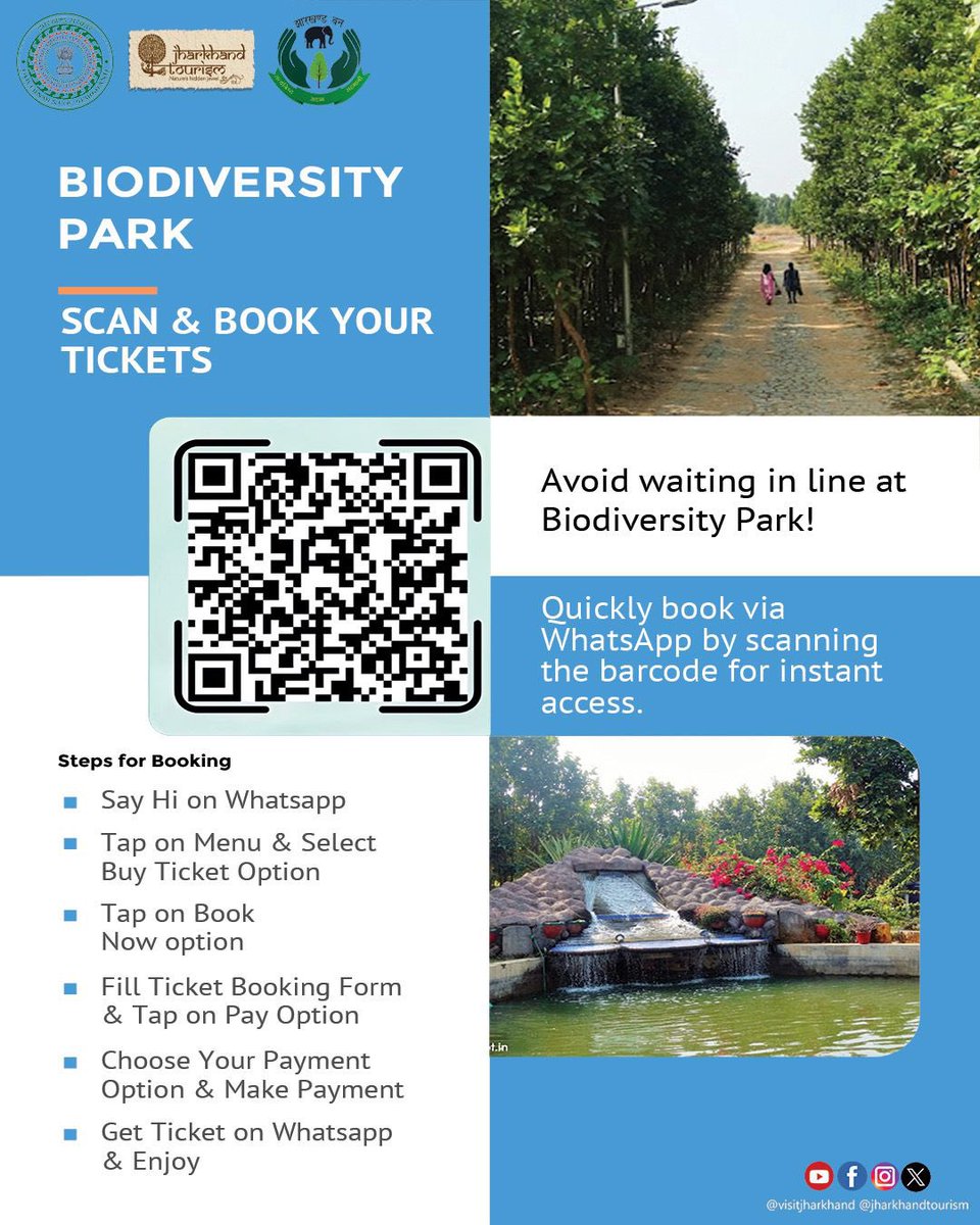 Escape summer heat at #Biodiversity Park! Scan barcode for hassle-free ticket booking, delivered to #WhatsApp. Immerse in nature's beauty, create memories, and experience biodiversity. #BiodiversityPark #SummerEscape #HassleFreeTickets #NatureExploration @incredibleindia