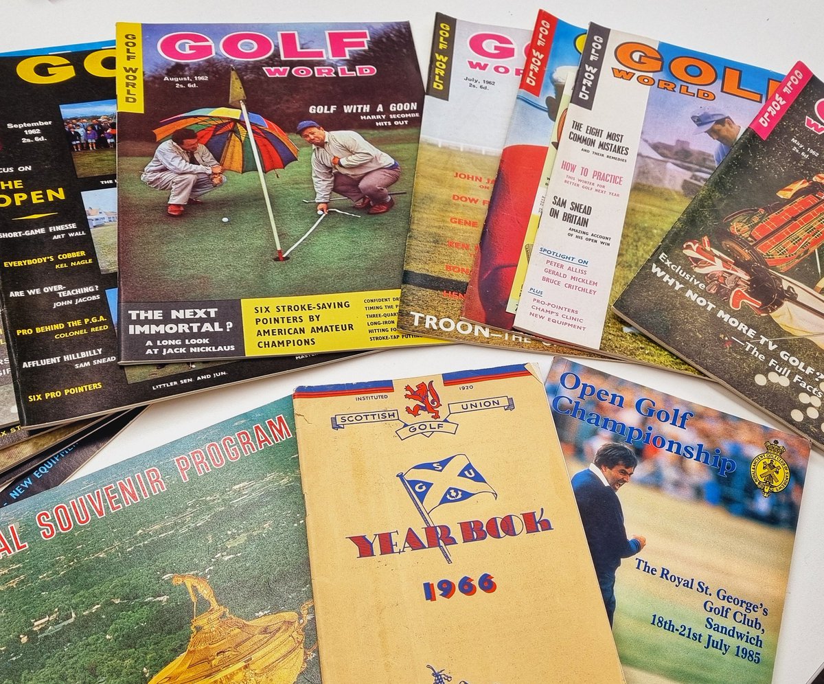 Why are #SportArchives so important? For us, they connect people with their memories of the game they love. We held our #GolfMemories session today, where we looked through some of these magazines and programmes of the 1960s onwards #Archive30 #SportingHeritage #StAndrews