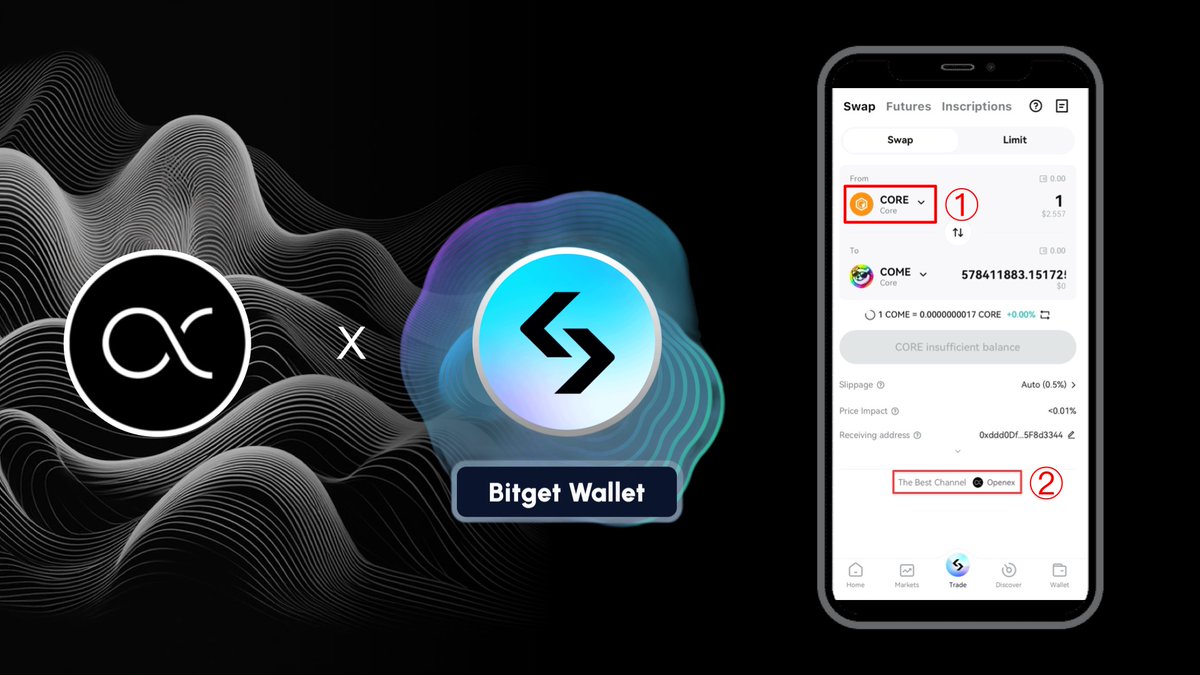 Celebrating @BitgetWallet's integration of the OpenEX (Core) protocol channel, @openex_network has partnered with them for an exciting event!

When trading on the OpenEX (Core) channel via Bitget Wallet with a daily volume of $1000 (approx 500 $CORE), you can earn:
💰100 $BWB