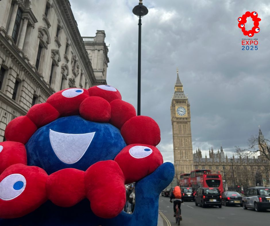 Hello Big Ben, look who’s here! Meet MYAKU-MYAKU, the official character for the Osaka #EXPO2025, a mysterious creature born from cells and water. MYAKU-MYAKU's specialty is finding rainbows after rain. Stay tuned to see more of MYAKU-MYAKU's first trip to the UK! @expo2025japan