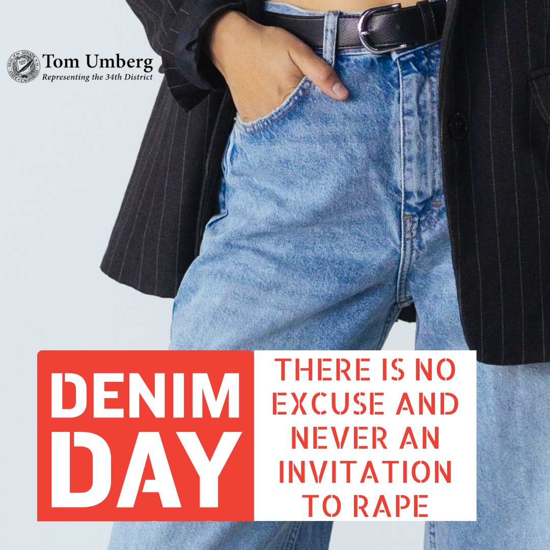 Today is #DenimDay where millions of people across the world wear jeans with a purpose, to support survivors, and educate others about all forms of sexual violence. Read more: denimdayinfo.org/why-denim #DenimDay2024, #SexualAssaultAwarenessMonth, @CASenateDems, @CAWomensCaucus