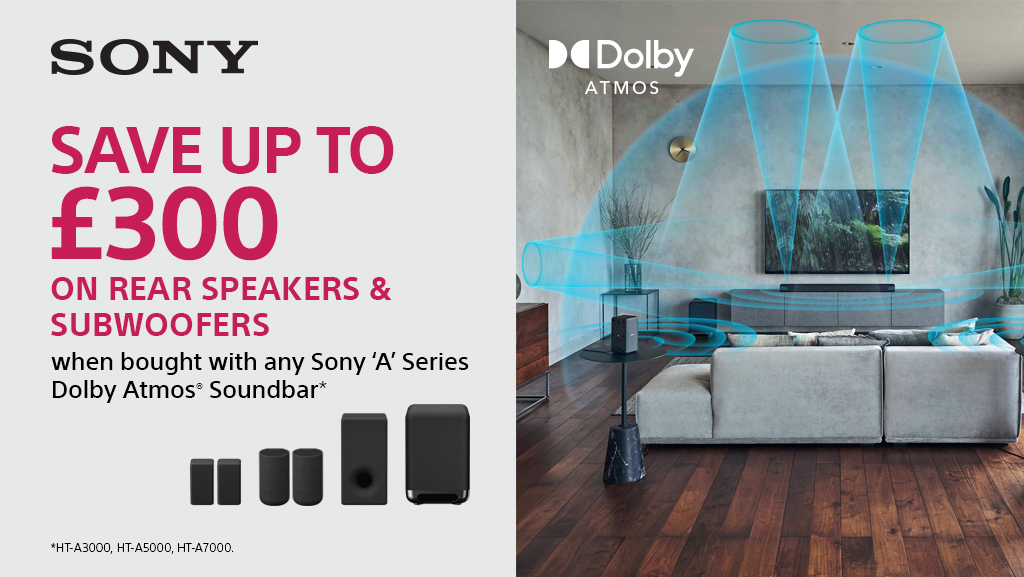 Experience premium sound at a fraction of the price with this latest deal from @SonyUK. Save up to £300 on rear speakers and subwoofers when you buy any ‘A’-series Dolby Atmos soundbar for the perfect home sound system. Take a look -> hughes.co.uk/promotions/son…