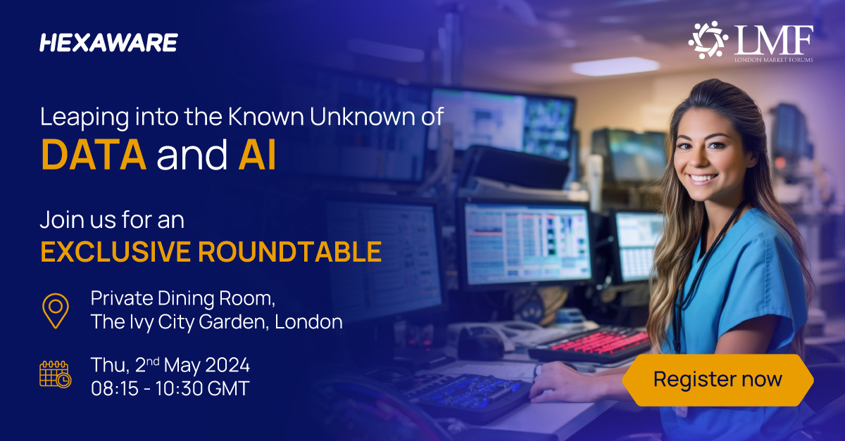 Join Hexaware & the London Market Forum for a groundbreaking roundtable on #Data, #AI, and #Insurance. A prime time to explore innovative opportunities. Don't miss out. Register today! bit.ly/3UvNHxV #londonevents #insuranceevent #insurer #roundtable #dataevents #genai