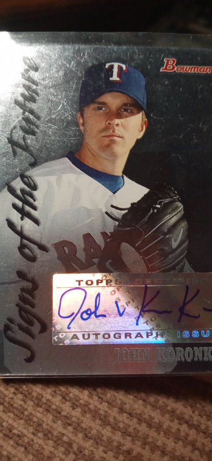 We have here a Baseball 2007 John Koronka #Rangers Bowman Sign of the Future Rookie Certified Autograph Card #SOF-JK. Asking $2.00. Feel free to make any offers. Retweet or stack if you want. @HobbyConnector @Acollectorsdrea @sports_sell @CardboardEchoes