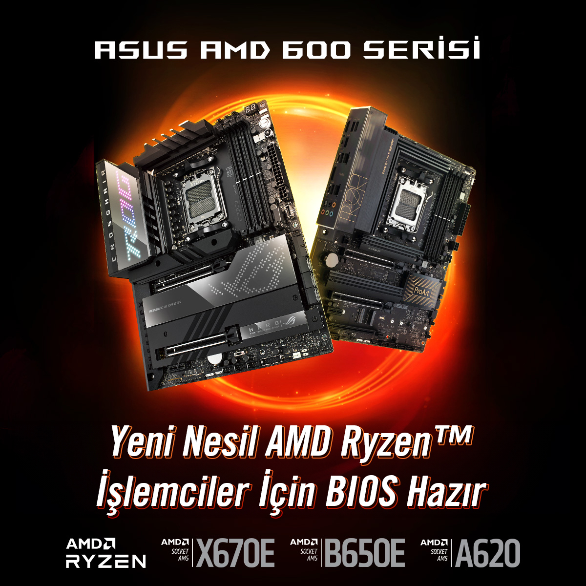 Heyecan dolu bir sürüş için kemerlerinizi bağlayın!🚀 ROG #AMD600serisi anakartlar en son BIOS güncellemeleri, yeni nesil AMD Ryzen™ işlemciler için tam destek sağlayarak oyun deneyiminizi güçlendirmek için burada.