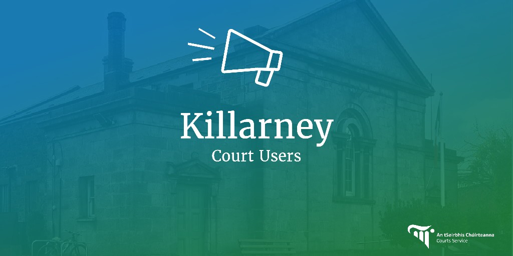 📢 📢 Kerry - Killarney Circuit Court -Thursday 25 April 2024 - Change of Time The Sitting of Killarney Circuit Court tomorrow will commence at 2.00 p.m. in lieu of 10.30 a.m. 🔗 bit.ly/44g1MCJ #CourtsService