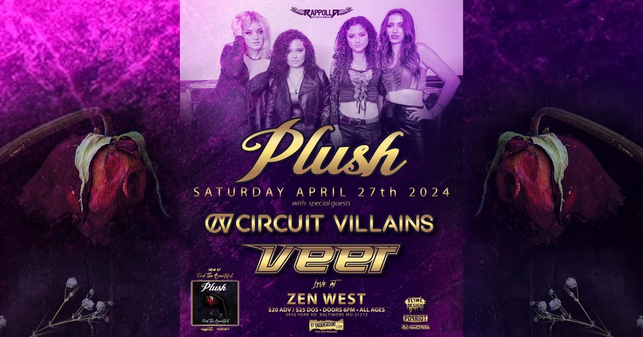 @PLUSHROCKS See you Saturday night in Baltimore, as I'm on the guest list, courtesy of Phantom at @97underground #PLUSH